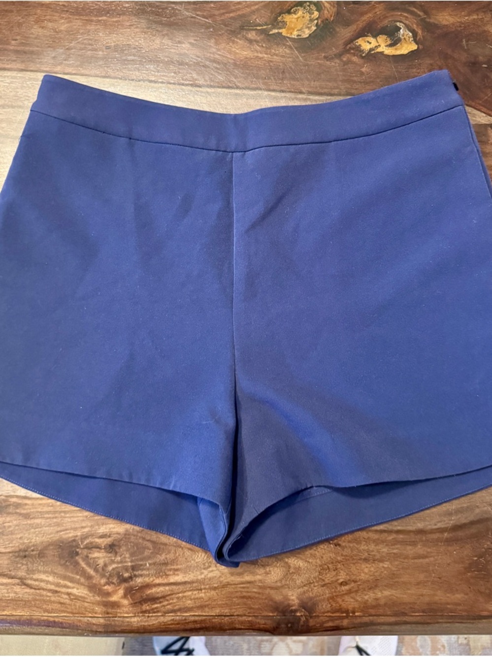 High-Waist Navy Blue Tailored Women's Shorts
